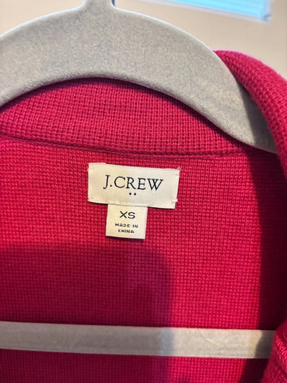 J. Crew Dark Pink Cotton Knit Sweater Blazer